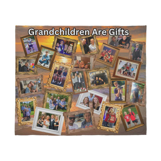 Jersey Fleece Blanket 60" x 50" Grandchildren Are Gifts