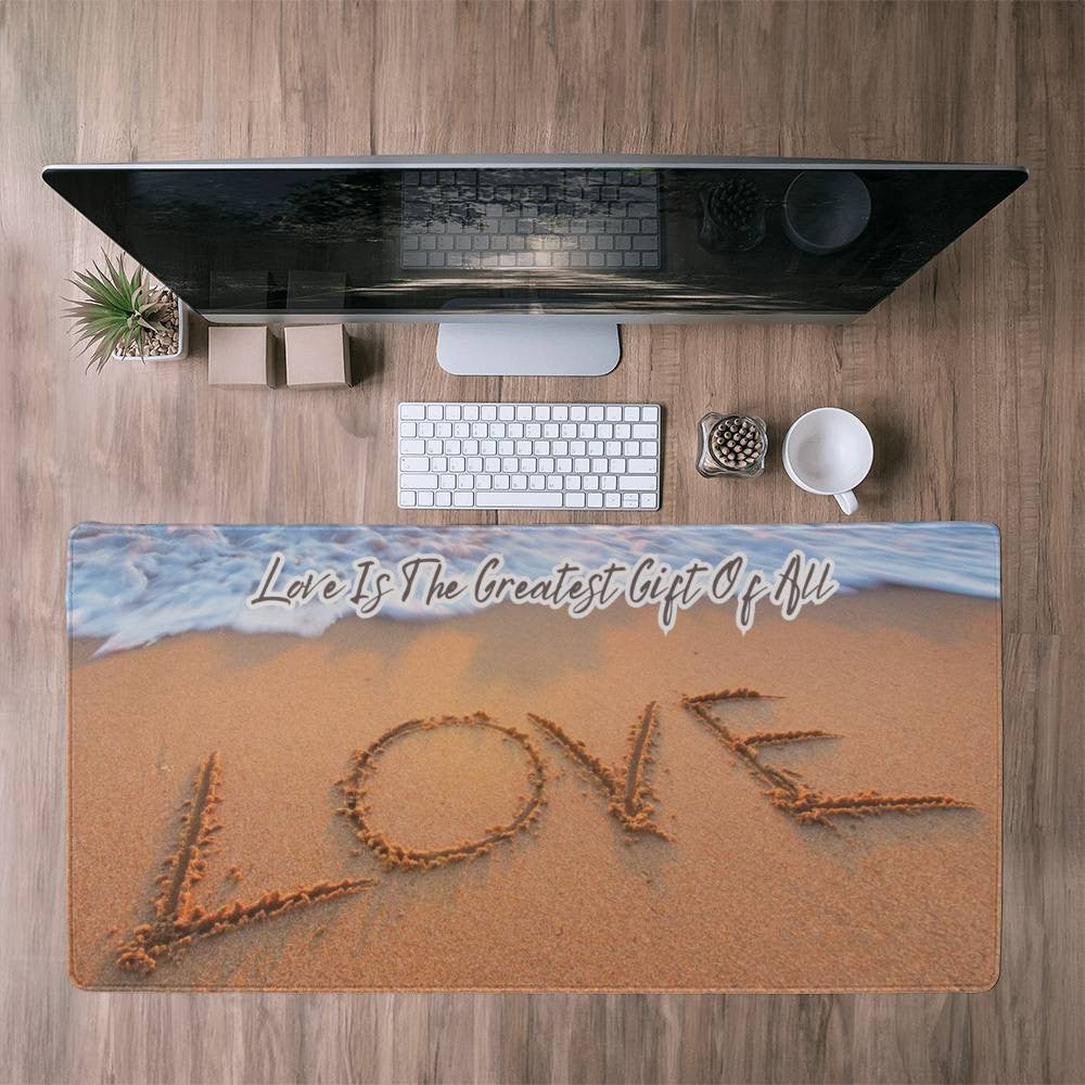 Desk Mat Love is the Greatest Gift Of All Beach